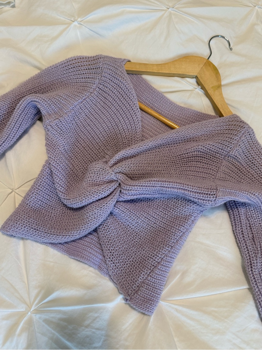 Lilac Knitted Crop Top